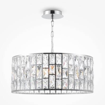 Maytoni Gelid MOD184-PL-04-CH lampa wisząca metalowa chrom klosz kryształki 4XE27 60W 50cm