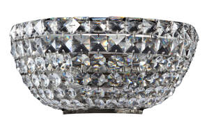 Maytoni Basfor DIA100-WL-02-N kinkiet lampa ścienna metalowa oprawka nikiel kryształki w kształcie rombu 2xE14 60W 12,5 cm