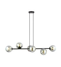 Emibig ROSSI 6 BL/GRAFIT 875/6 lampa wisząca nowoczesna metal czarna szklane klosze 6x40W E14 110cm