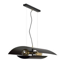 Emibig QUDO 2 BLACK 620/2 lampa wisząca loft czarno złoty metal podwójna 2x60W E27 55cm
