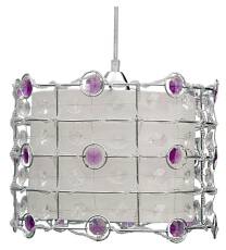Candellux SENECA 31-02976 lampa wisząca kryształ mocowany w kloszu fiolet 1X40W E27 30 cm