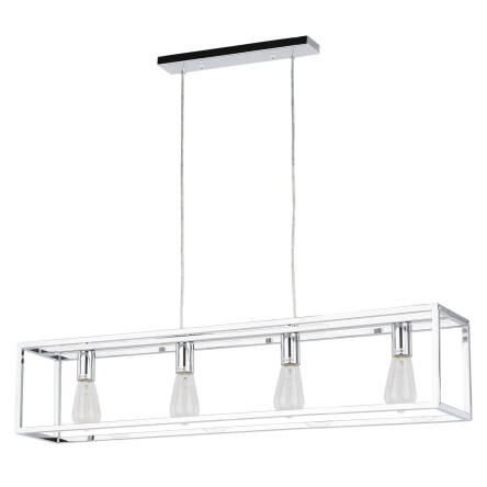 Italux Sigalo MD-BR4366-D4 CH lampa wisząca metalowa rama prostokąt chrom E27 4x60W IP20 18cm WM