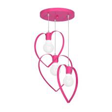 Milagro AMORE DARK PINK MLP9957 lampa wisząca metalowa różowy serce 3xE27 40cm