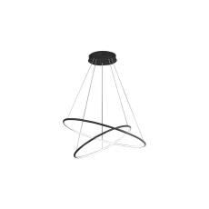 Milagro ORION BLACK ML508 lampa wisząca czarna dwa świecące okręgi 53W LED 3000K 60cm