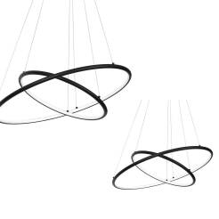 Milagro ORION BLACK ML508 lampa wisząca czarna dwa świecące okręgi 53W LED 3000K 60cm