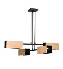 Emibig ZAPER 4 BLACK 616/4 lampa wisząca oryginalna drewno czarna styl skandynawski DESIGN 4x60W E27 86cm