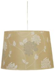 Candellux KAREN 31-03225 lampa wisząca stożkowy abażur z roślinnym motywem biały 1X60W E27 35 cm