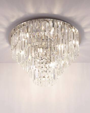 Maxlight Monaco C0137 plafon lampa sufitowa chrom klosz przezroczyste szkło 15x40W G9 60cm