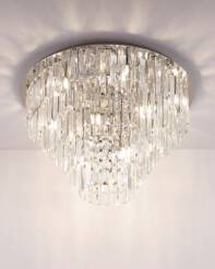 Maxlight Monaco C0137 plafon lampa sufitowa chrom klosz przezroczyste szkło 15x40W G9 60cm