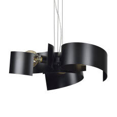 Emibig EOS 3 BLACK 625/3 lampa wisząca czarna złote dodatki oryginalna LOFT 3x60W E27 60cm