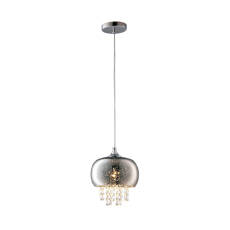 Milagro STARLIGHT ML3789 lampa wisząca metal+szkło chrom 1xE14 kryształki 21cm