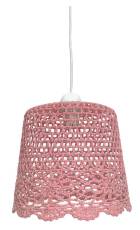 Candellux NONNA 31-38487 lampa wisząca abażur ażurowy ze sznurka różowy 1X60W E27 27 cm