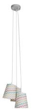 Candellux RIVER 33-62932 lampa wisząca abażur potrójny biały + wzór 3X40W E27 32 cm
