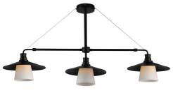 Candellux LOFT 33-43115 lampa wisząca loftowa 3X60W E27 czarna z białym kloszem 98cm