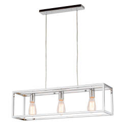 Italux Sigalo MD-BR4367-D3 CH  lampa wisząca metalowa rama prostokąt chrom E27 3x60W IP20 73cm