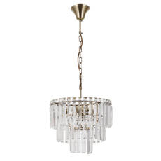 Italux Buena PND-22320-4-ABR lampa wisząca stal antyczny brąz kryształki  36cm  4xE14 40W