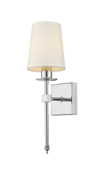 Light Prestige Casoli LP-2118/1W chrom kinkiet lampa ścienna metalowa abażur tkanina kremowy 1x40W E14 43cm