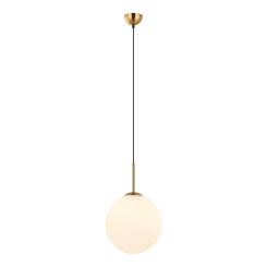 Italux Deore PND-5578-1L-BRO lampa wisząca nowoczesna stal brąz antyczny klosz szklany kula 30cm E27 1x40W