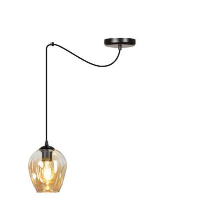 Emibig LEVEL 1 BL/MIODOWY 758/1 lampa wisząca klosze szklane miodowe kule regulowana nowoczesna 1x60W E27 200cm