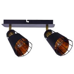 Milagro RICK ML5566 oprawa spot nowoczesna dwa punkty świetlne oprawę zamknięto w metalowym kloszu z drucianymi elementami czarny 2xE14 28cm
