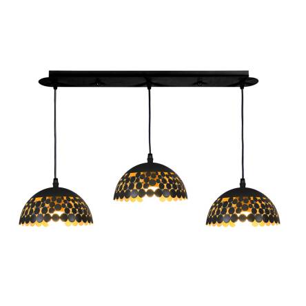 Milagro LISA BLACK ML6136 lampa wisząca metalowa 3 klosze czarne 3xE27 70cm