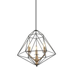 Italux Maresmo PEN-6369-3-BKBR lampa wisząca stal czarny złoty geometryczny E14 3x40W 48cm IP20