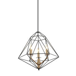 Italux Maresmo PEN-6369-3-BKBR lampa wisząca stal czarny złoty geometryczny E14 3x40W 48cm IP20