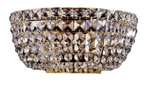 Maytoni Basfor DIA100-WL-02-G kinkiet lampa ścienna metalowa oprawka złota kryształki w kształcie rombu 2xE14 60W 12,5 cm