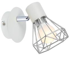 Candellux VERVE 91-61331 kinkiet lampa ścienna chrom 1X40W E14 biały abażur ażurowy 9cm