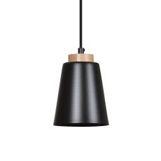 Emibig BOLERO 1 BLACK 442/1 lampa wisząca styl skandynawski drewno czarna 1x60W E27 14cm