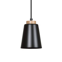 Emibig BOLERO 1 BLACK 442/1 lampa wisząca styl skandynawski drewno czarna 1x60W E27 14cm