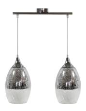 Candellux CELIA 32-51578 lampa wisząca srebrna szklany klosz 2X60W E27 40cm