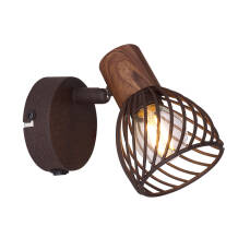 Globo ISABELLE 54817-1 kinkiet lampa ścienna rdzawy drewno brąz 1xE14 40W 8cm