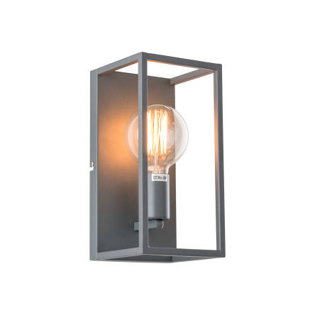 Italux Sigalo MB-BR4366-W1 GR kinkiet lampa ścienna szary piaskowany metal prostokąt E27 1x60W IP20 28cm