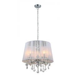 Italux lampa wisząca biała Cornelia MDM-2572/5 W abażur kryształy
