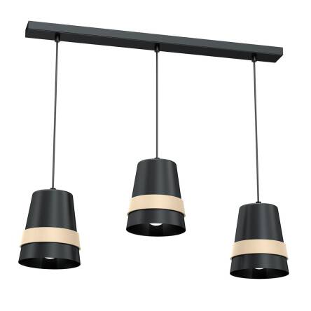 Milagro VENEZIA BLACK MLP5451 lampa wisząca metal+drewno regulacja wysokości 3xE27 60cm