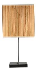 Candellux CAJMAN 41-57405 lampa stołowa abażur z tworzywa o fakturze drewna kwadrat 1X40W E14 20 cm