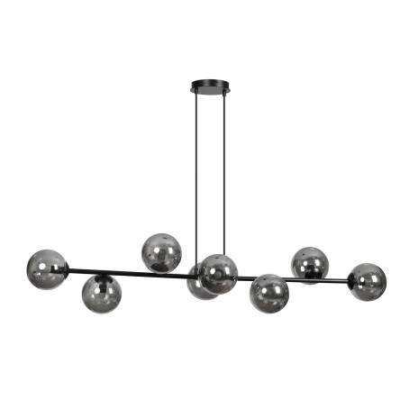 Emibig ROSSI 8 BL/GRAFIT 875/8 lampa wisząca nowoczesna metal czarna szklane klosze 8x40W E14 130cm