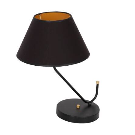 Milagro VICTORIA BLACK MLP4914 lampa stołowa abażur tkanina trapez czarny ze złotem 1xE27 50cm 