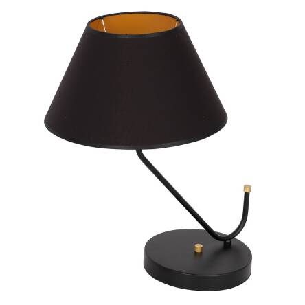 Milagro VICTORIA BLACK MLP4914 lampa stołowa abażur tkanina trapez czarny ze złotem 1xE27 50cm 