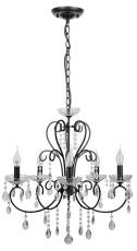 Candellux AURORA 35-73730 żyrandol czarny kryształy 5x40W E14 57cm