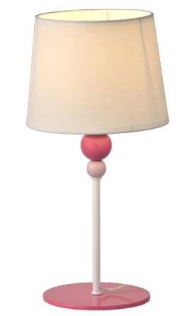 Candellux BEBE 41-38968 lampa stołowa abażur biały 1X60W E27 różowy 18cm