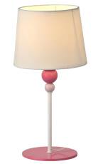 Candellux BEBE 41-38968 lampa stołowa abażur biały 1X60W E27 różowy 18cm