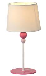 Candellux BEBE 41-38968 lampa stołowa abażur biały 1X60W E27 różowy 18cm