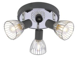 Candellux MODO 98-61546 plafon lampa sufitowa regulacja klosza 3X40W E14 czarny+chrom 33cm