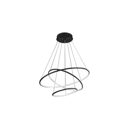 Milagro ORION BLACK ML509 lampa wisząca czarna trzy źródła światła zamontowana w okrągłych oprawach 99W LED 3000K 80cm