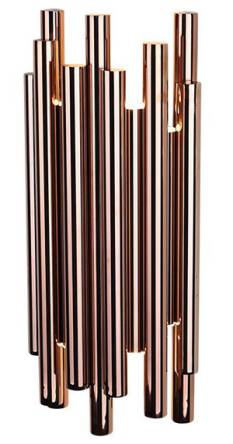 Maxlight ORGANIC COPPER W0153 kinkiet lampa ścienna metalowa miedź połyskujące walce 8x1W LED 3000K 43cm