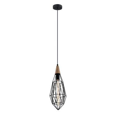 Italux lampa wisząca Maelle MDM-2595/1S BK czarna druciana drewno