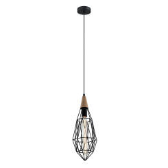 Italux lampa wisząca Maelle MDM-2595/1S BK czarna druciana drewno