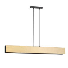 Emibig CARLO 4 BLACK 610/4 lampa wisząca skandynawska prostokątna czarny metal drewno 4x60W E27 96cm